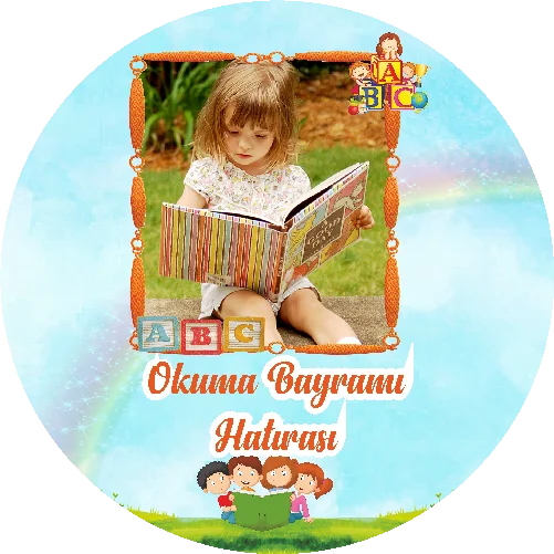 Okuma Bayramı Temalı Yuvarlak Açacak Magneti